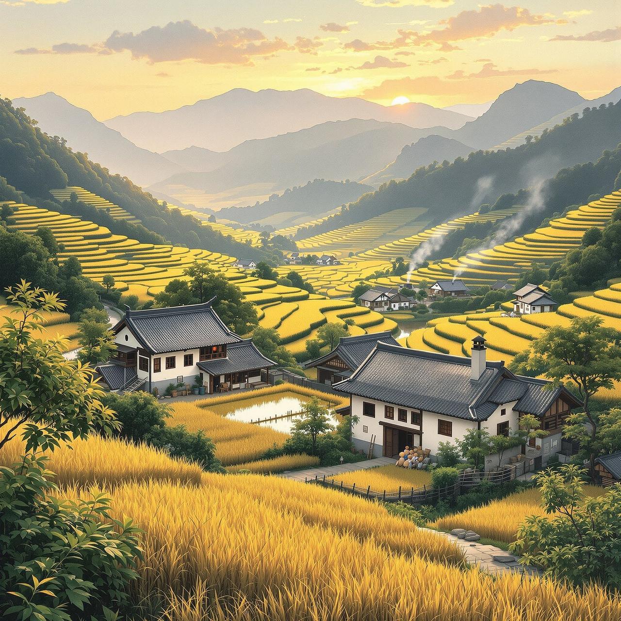 AI漫改短剧乡村剧 - 质朴动人的乡土情怀，描绘辽阔田野间的温暖人情与真挚生活